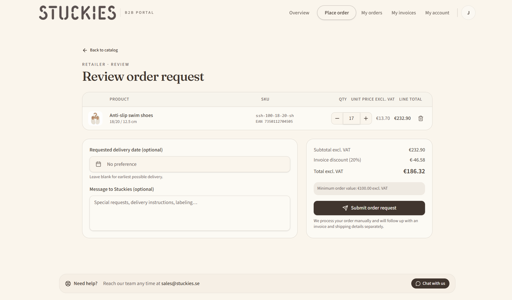 Stuckies retailer portal — Clear pricing, no surprises